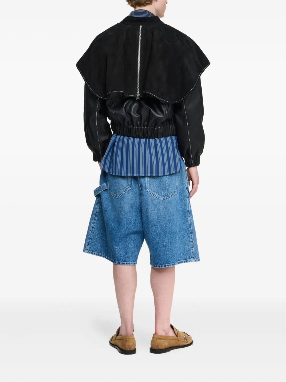 Jw Anderson Oversized Collar Bomber Jacket Black In Black