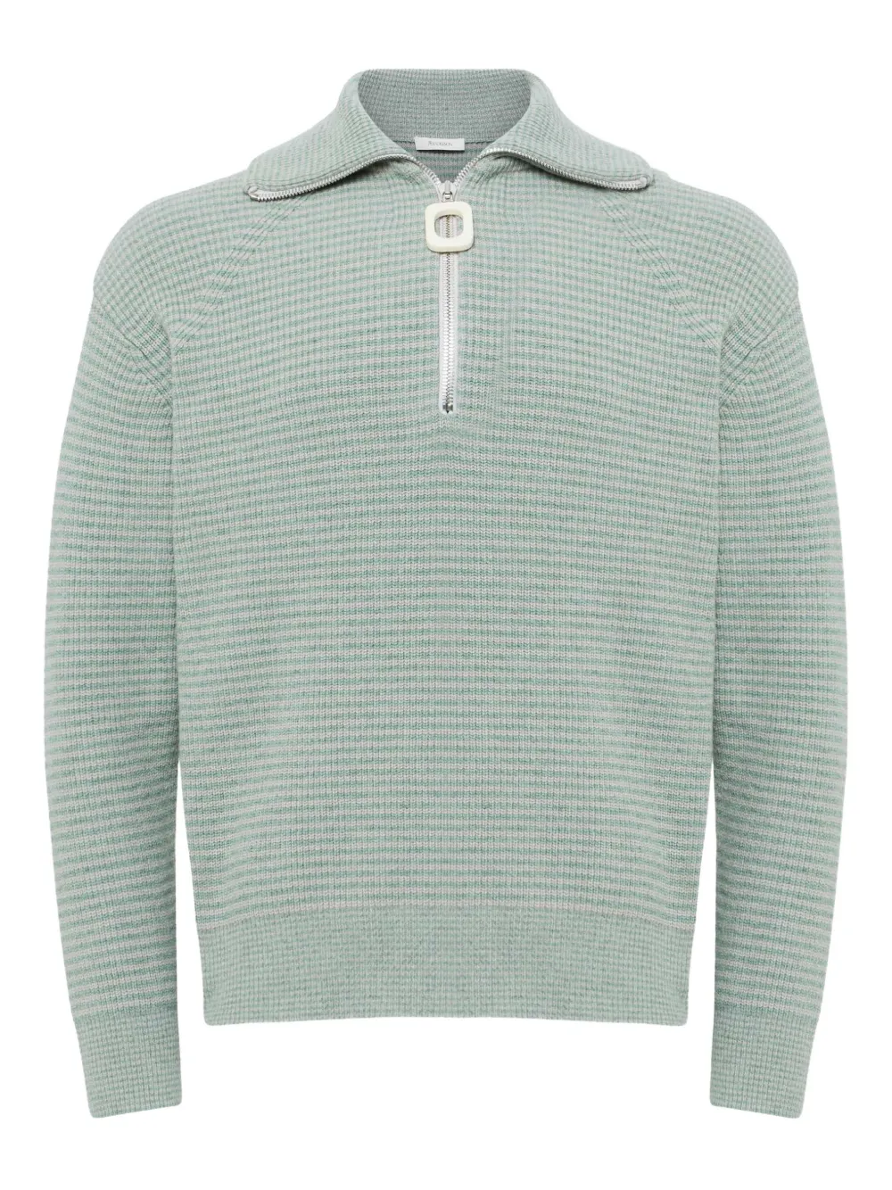 JW Anderson Wafelgebreide trui met halve rits Blauw