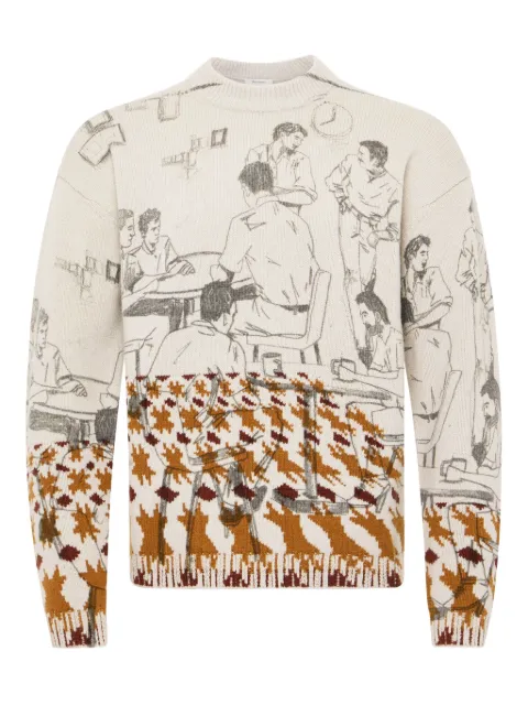 JW Anderson graphic-houndstooth sweater 