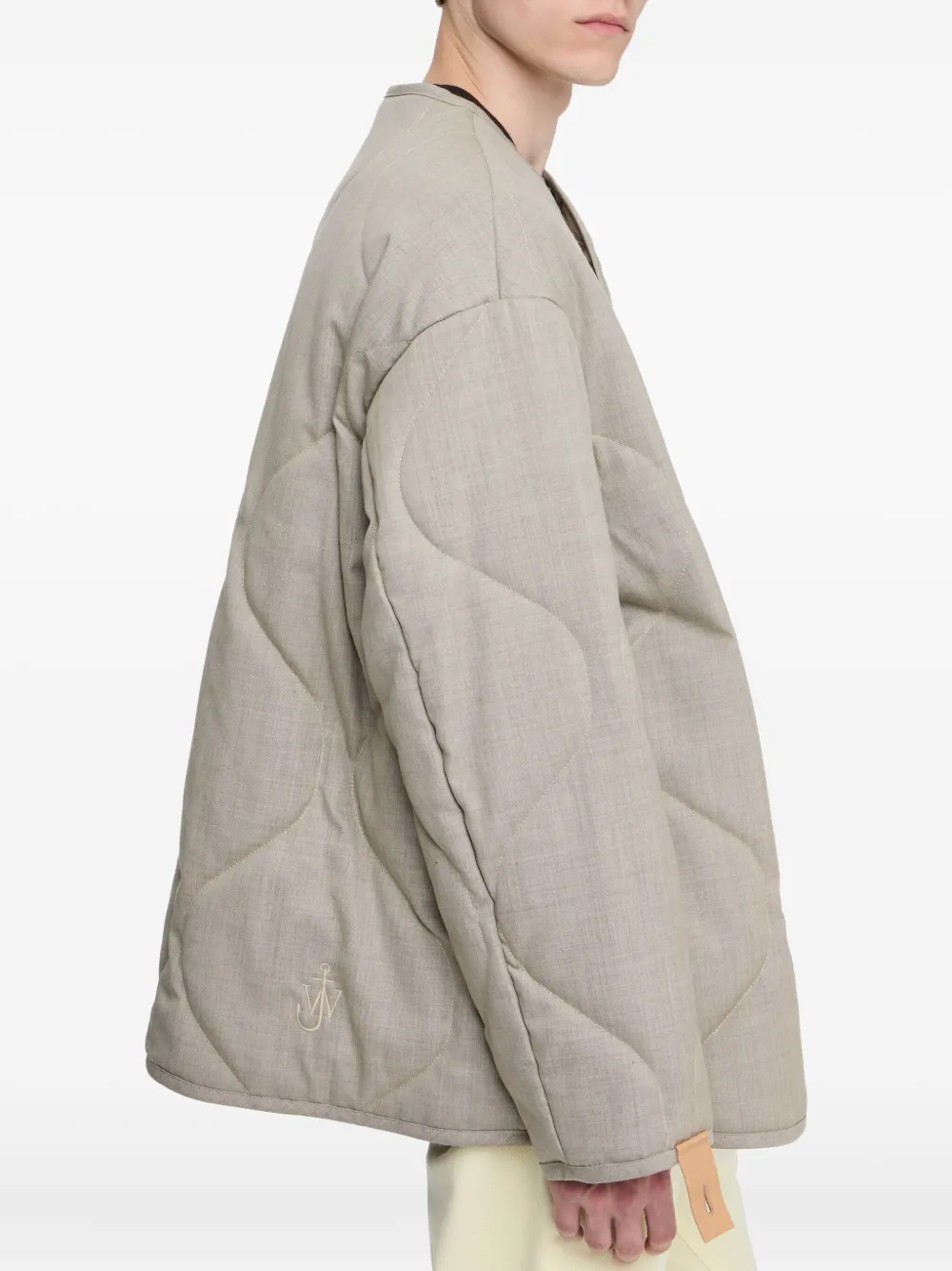 Jw Anderson Quilted Button Coat In Gray