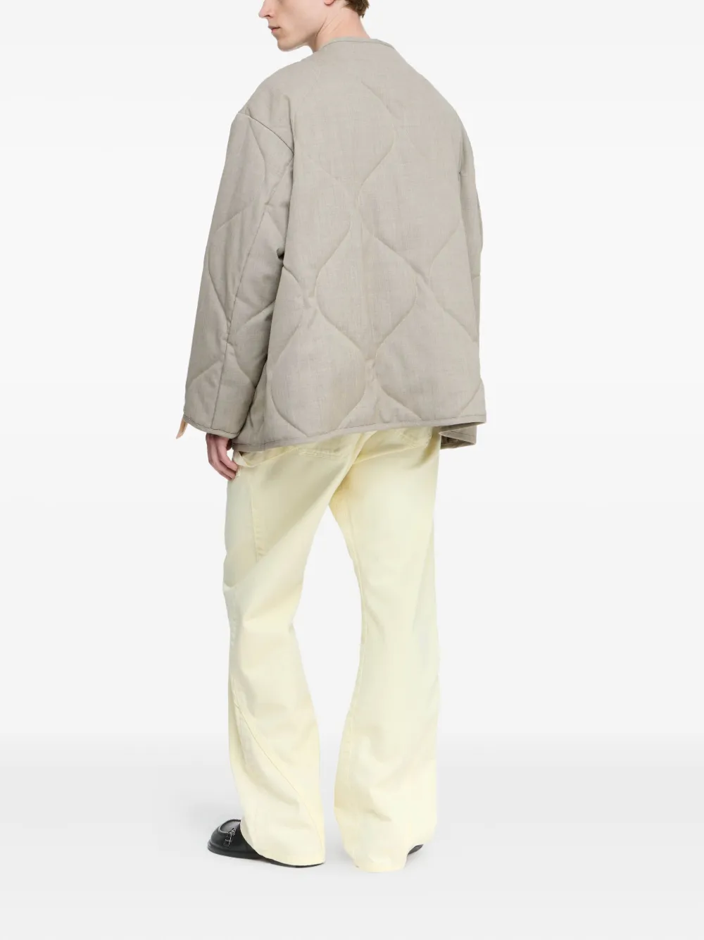Jw Anderson Quilted Button Coat In Gray