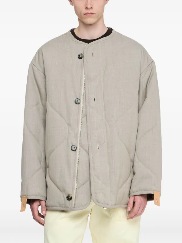 JW Anderson Quilted Button Coat in Grey