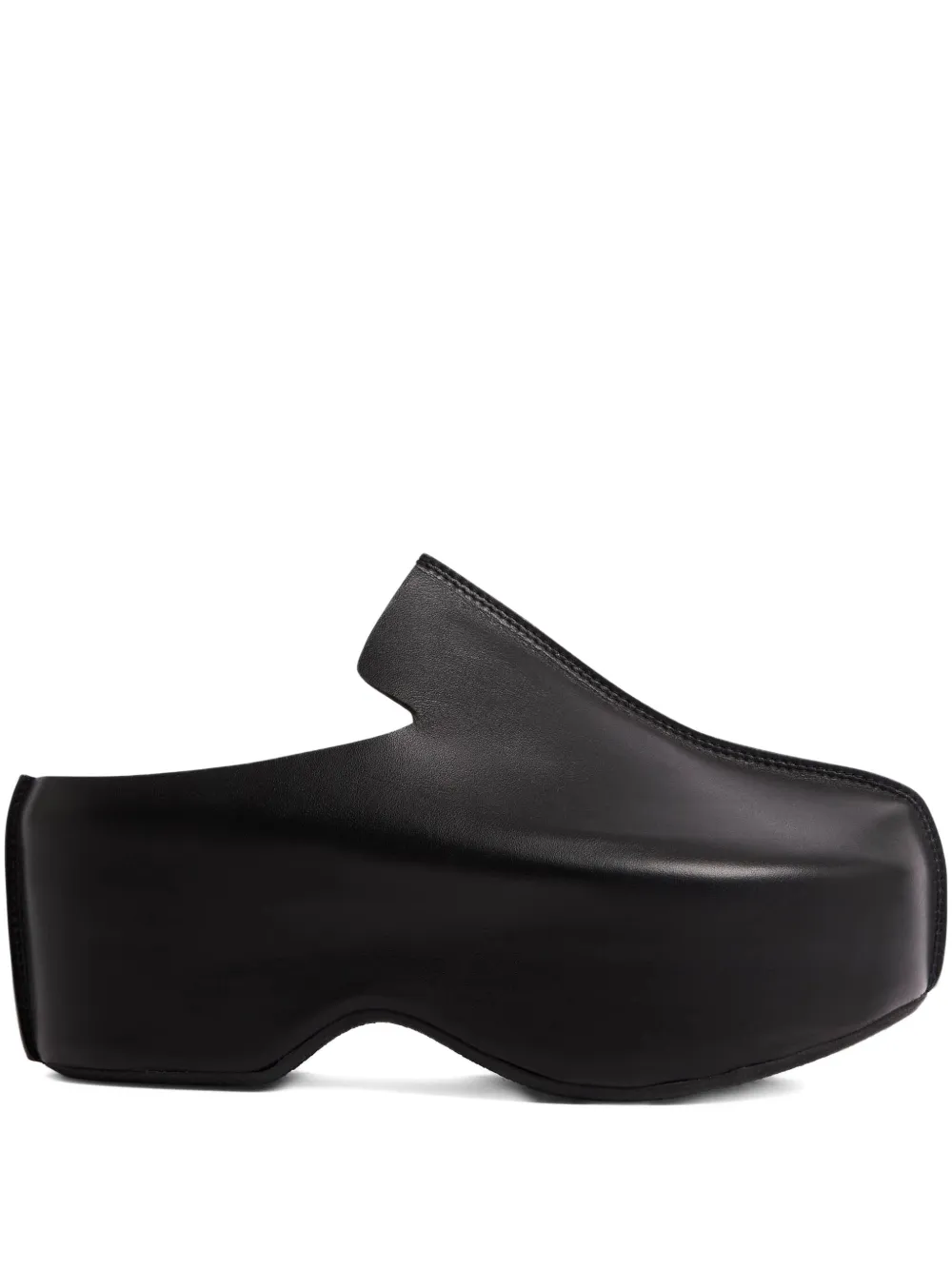 Jw Anderson Platform Leather Mules In Black
