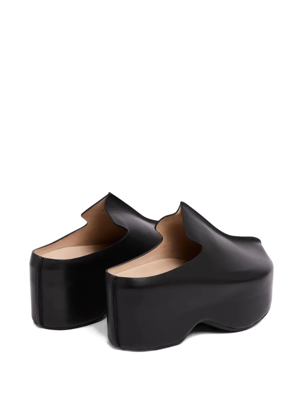 Jw Anderson Platform Leather Mules In Black