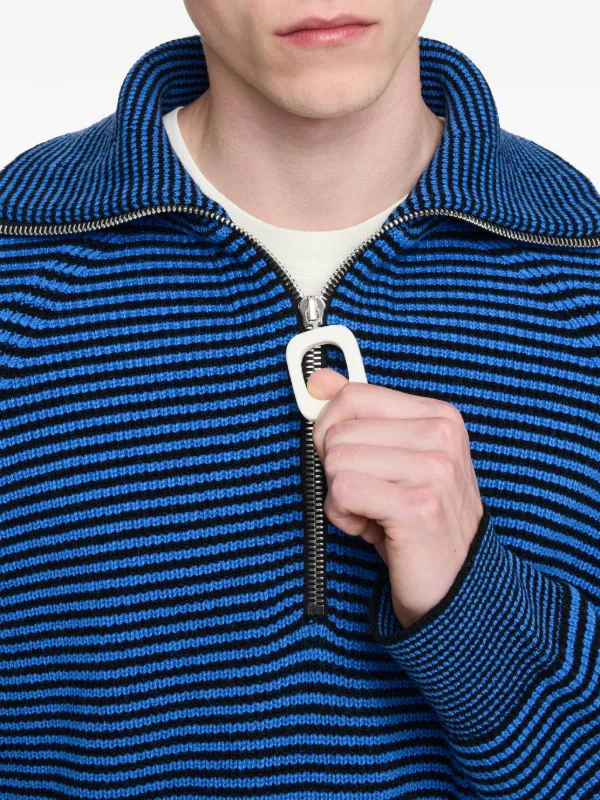JW Anderson Striped zip-up Sweater | Blue | FARFETCH