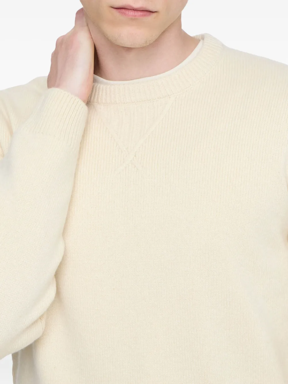 JW Anderson ribbed-trim crew-neck sweater Wit