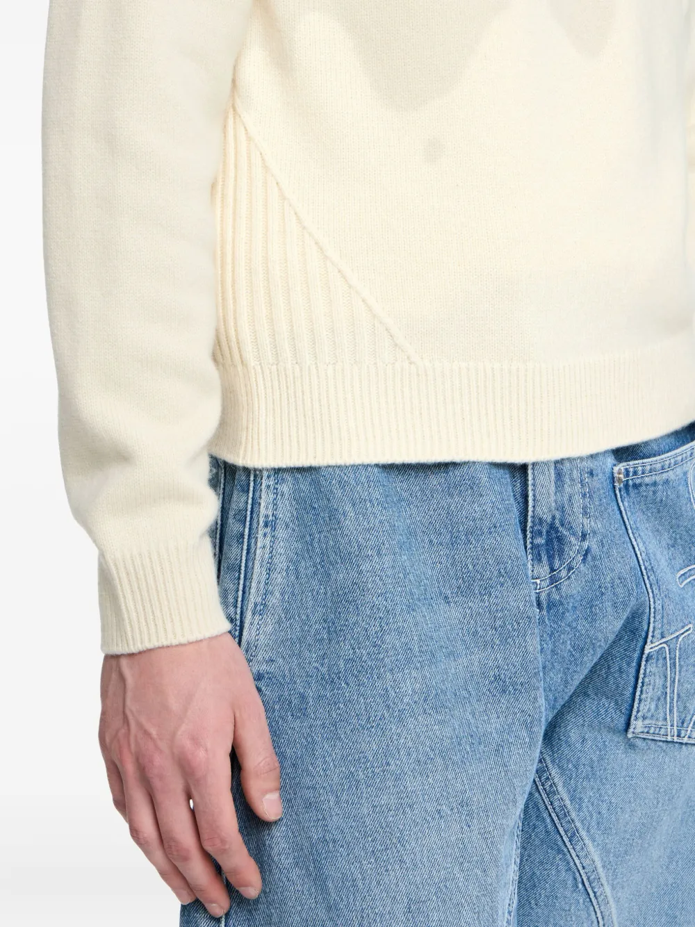 JW Anderson ribbed-trim crew-neck sweater Wit