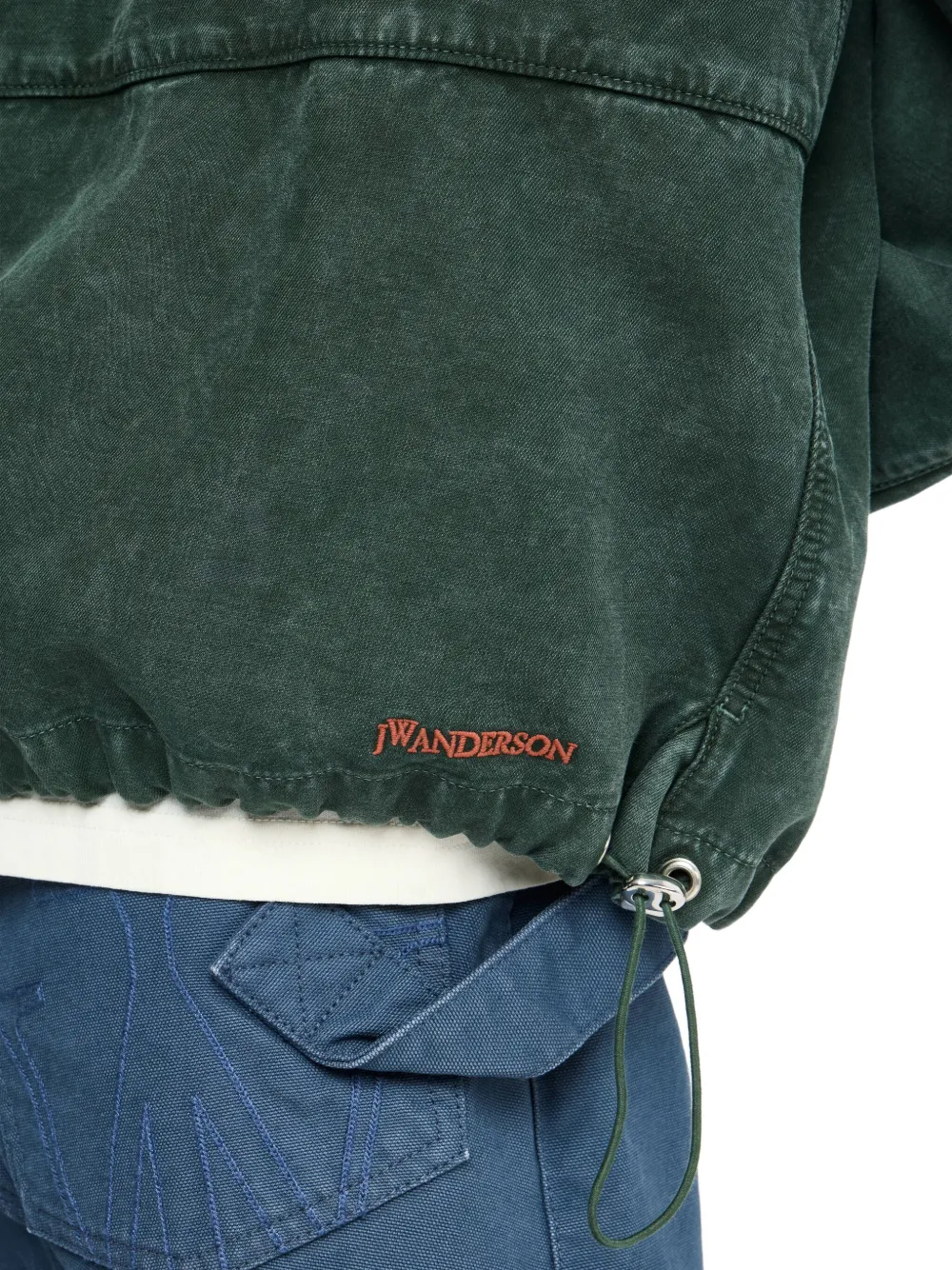 Jw Anderson Drawstring Hooded Jacket In Green