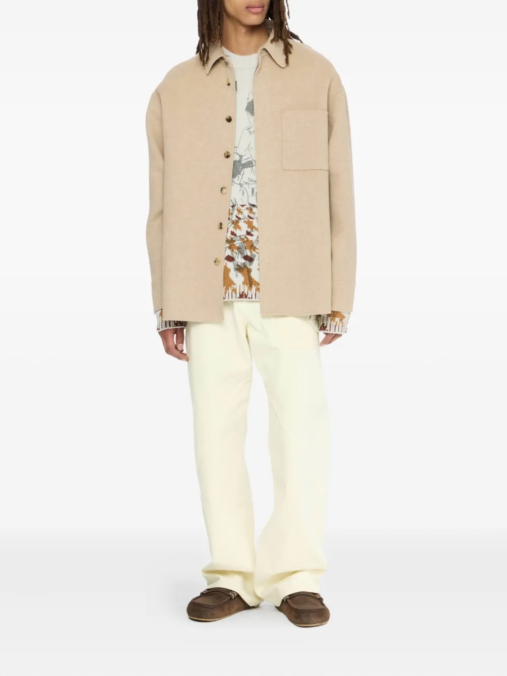 JW Anderson Shirtjack met opgestikte zak Beige