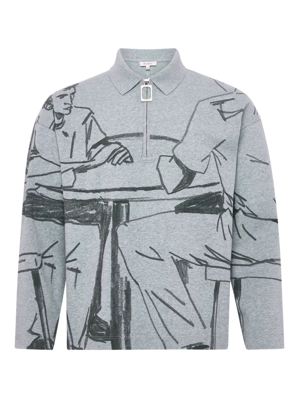 half-zip illustration sweatshirt