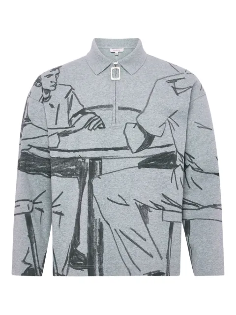 JW Anderson half-zip illustration sweatshirt