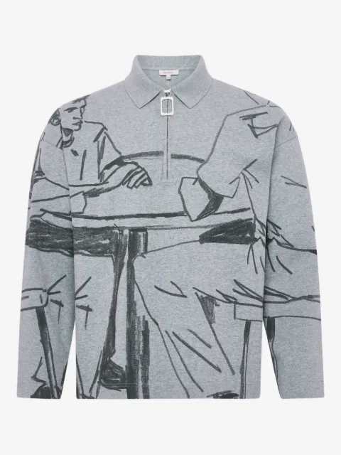 JW Anderson half-zip illustration sweatshirt