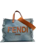 Fendi Pre-Owned 2010-2025 Denim Fringe Sunshine Tote satchel - Blue