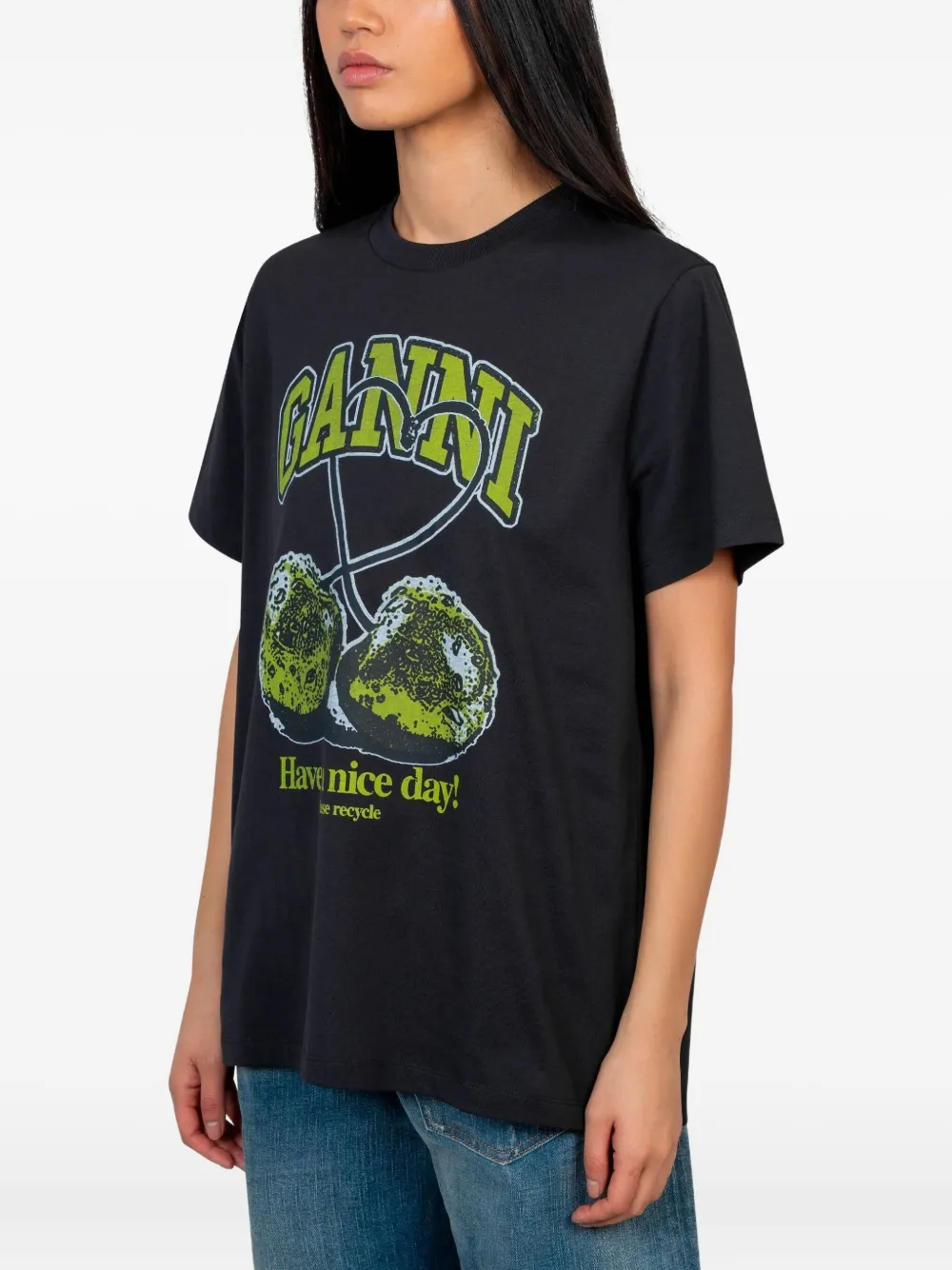 GANNI cherry-print cotton t-shirt | T-Shirts & Jersey Shirts | Image 2