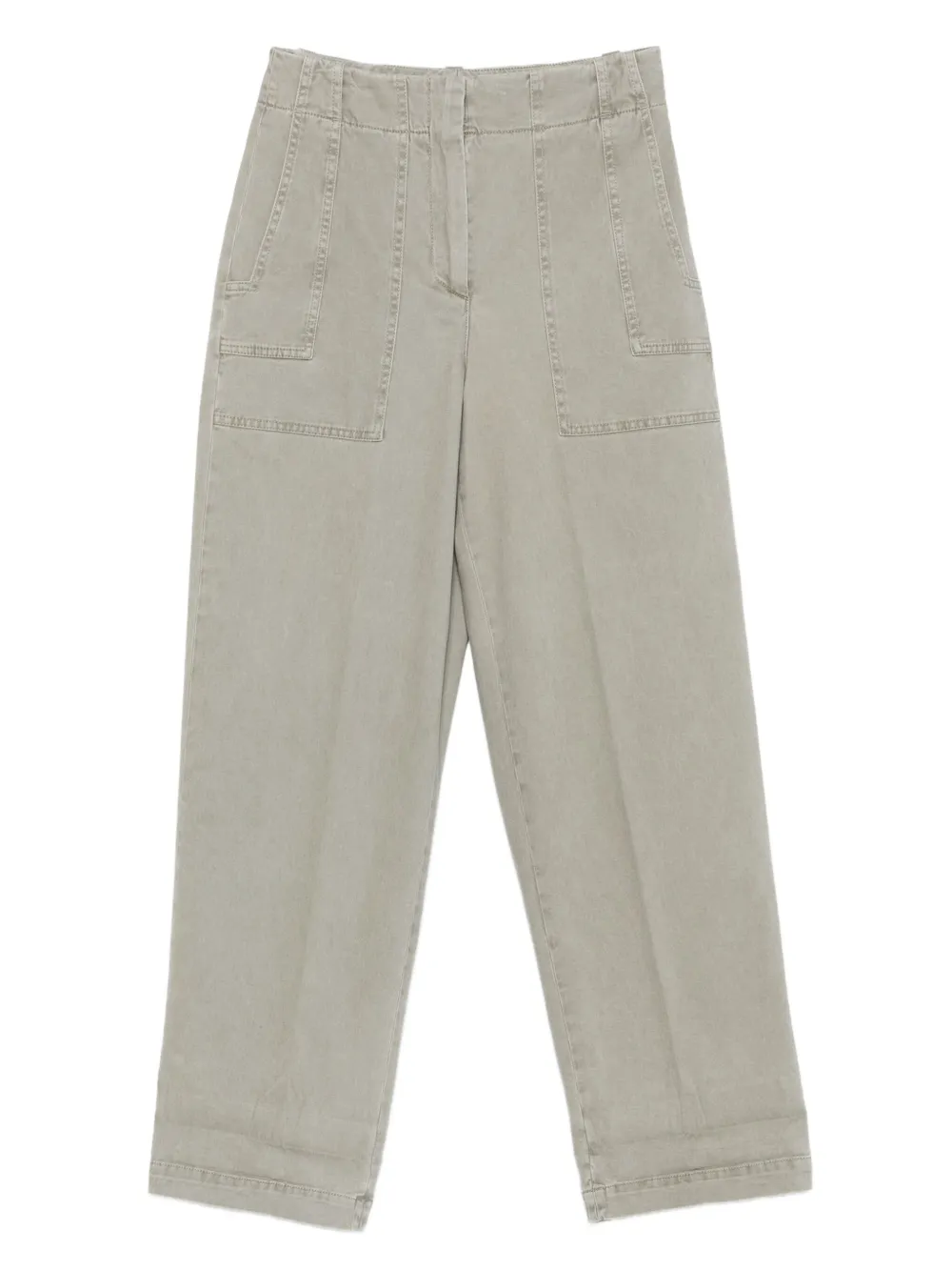 Peserico patch-pockets cropped trousers Grijs