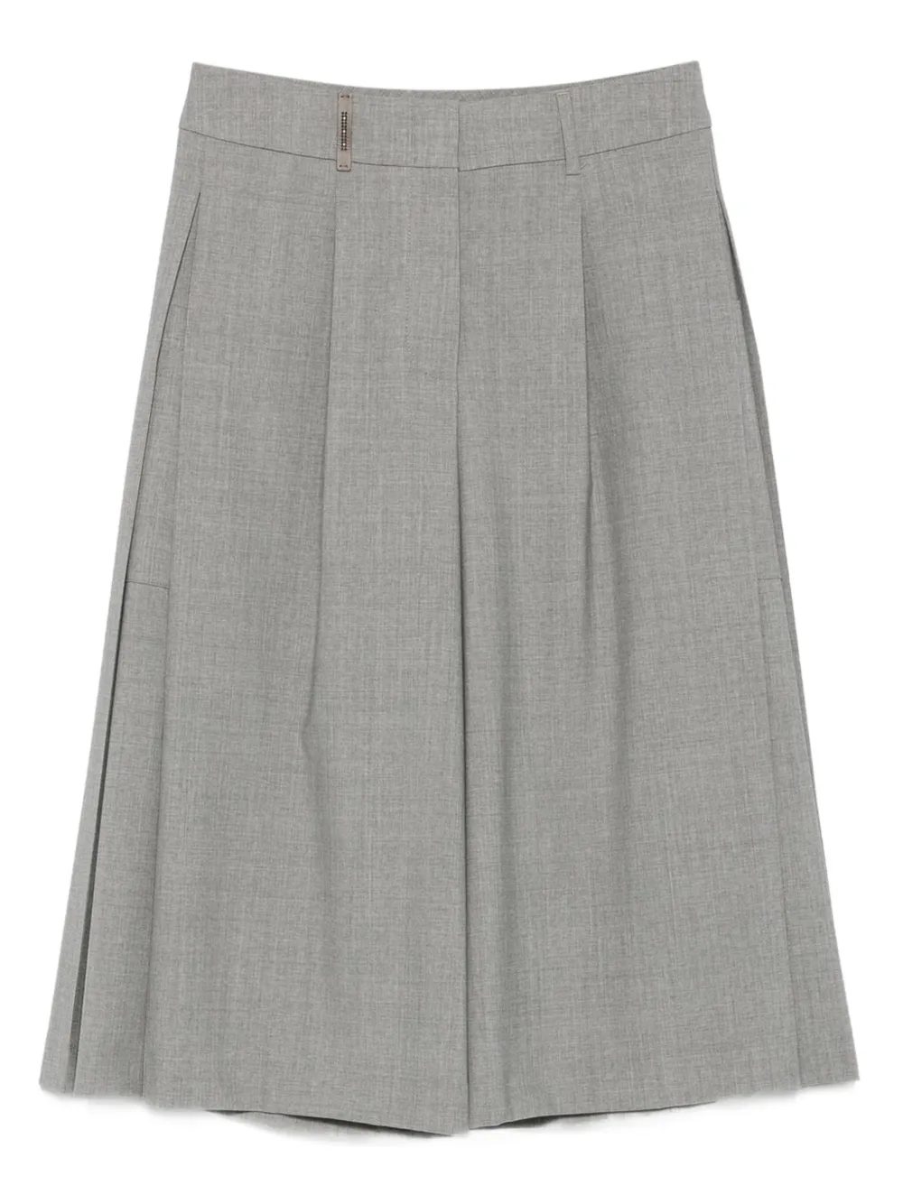 Peserico pleated wool-blend knee-length shorts Grijs