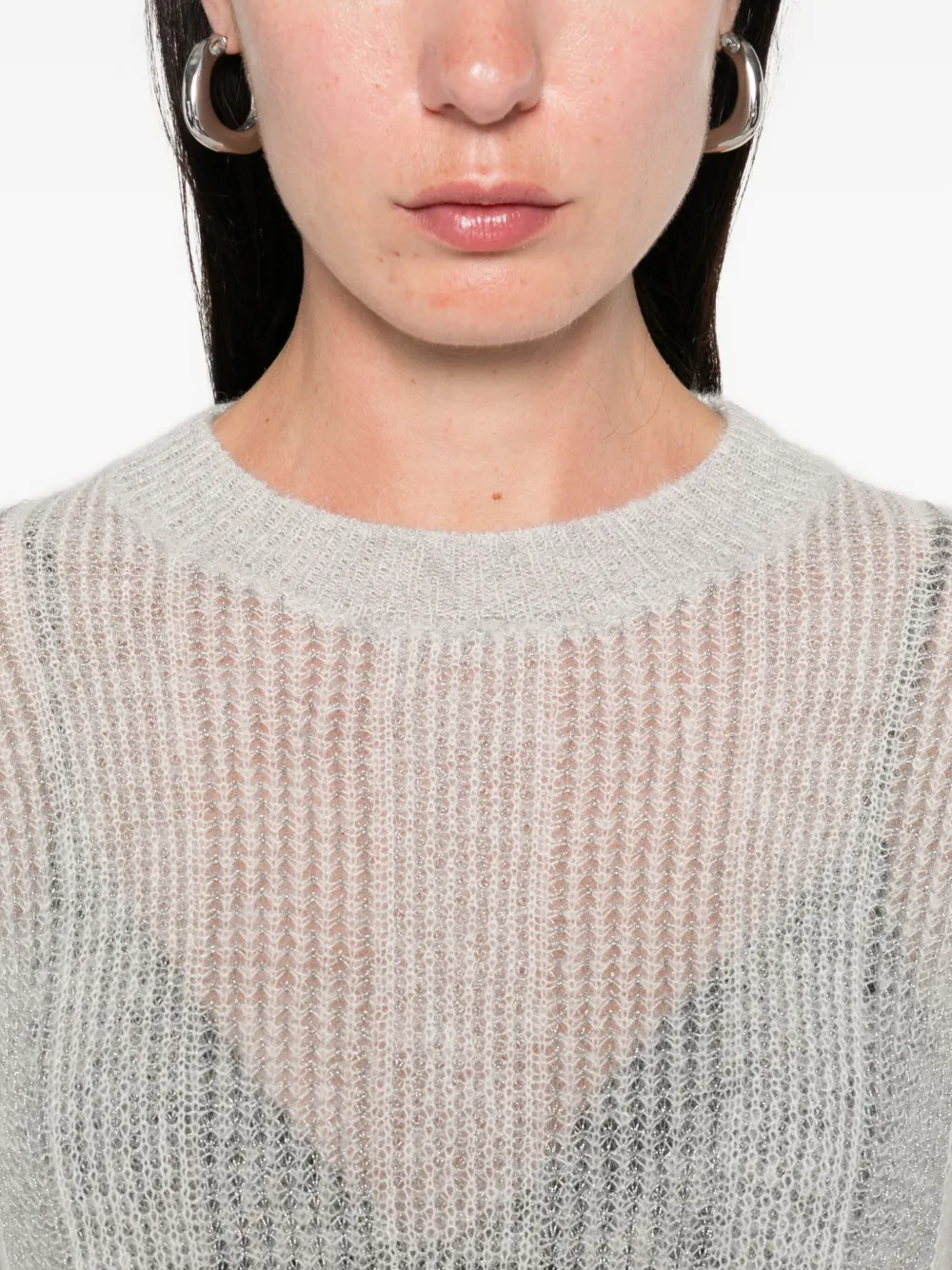 Peserico ribbed crew-neck jumper Grijs