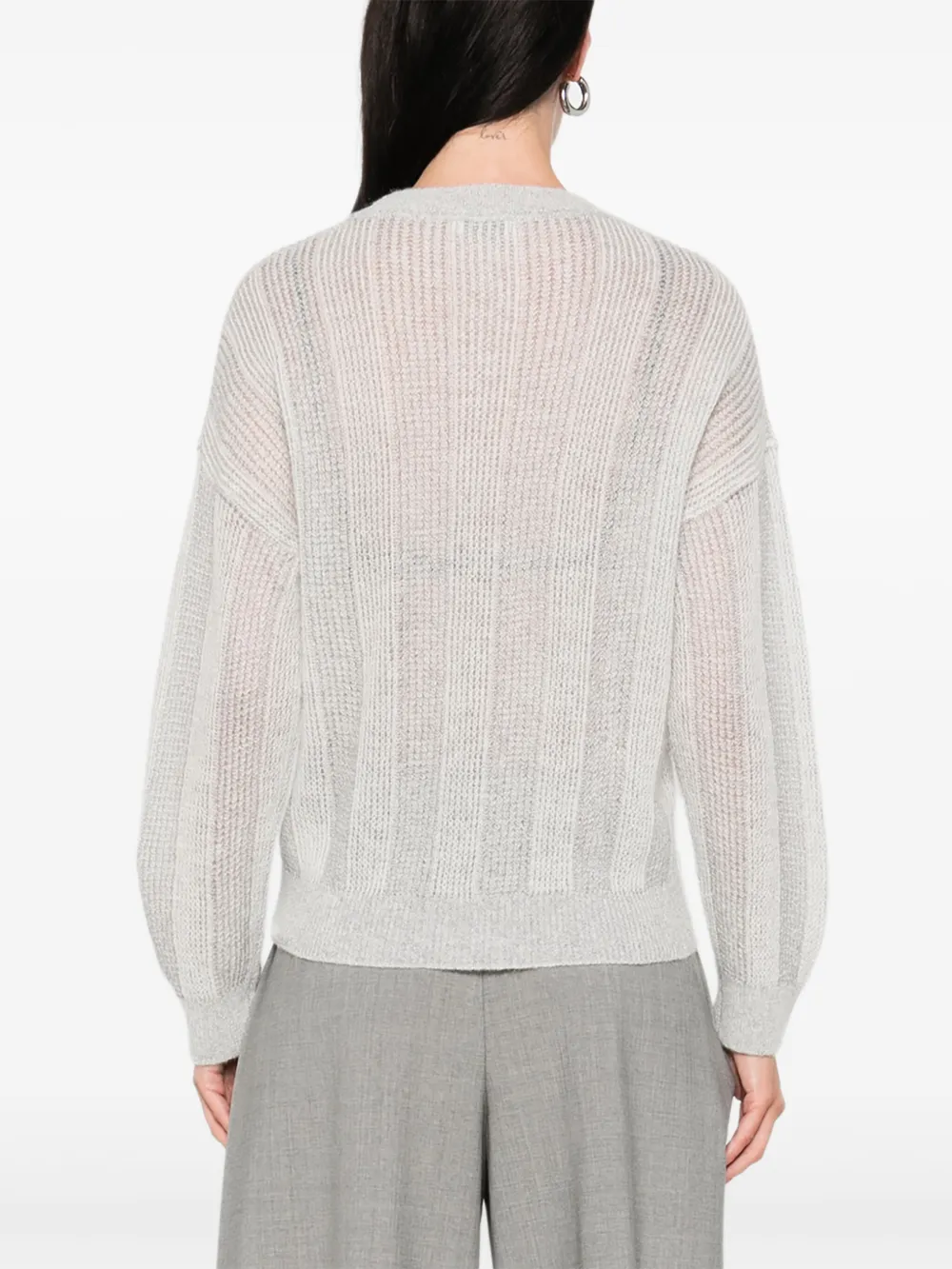Peserico ribbed crew-neck jumper Grijs