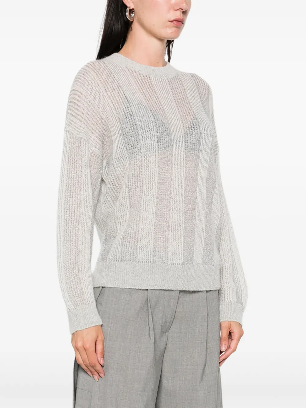 Peserico ribbed crew-neck jumper Grijs