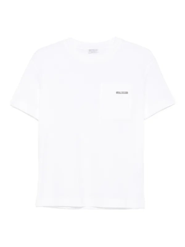 BRUNELLO CUCINELLI ポケットパッチディテールTシャツ Brunello Cucinelli ポケットディテール Tシャツ | ホワイト