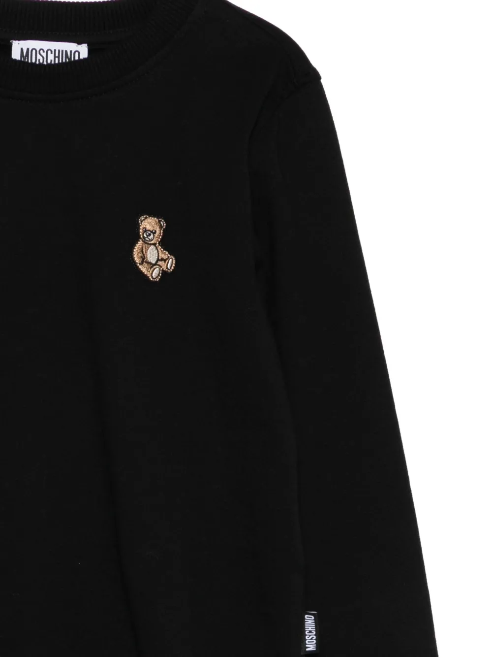 Moschino Kids teddy-embroidered sweatshirt Zwart
