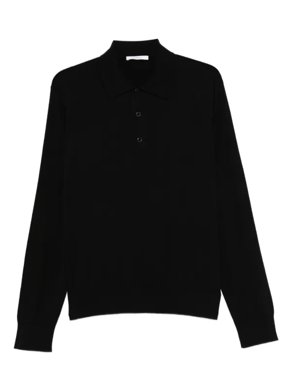 givenchy Cashmere Knit Polo Shirt カシミヤ Givenchy long-sleeve Polo Shirt | Black | FARFETCH
