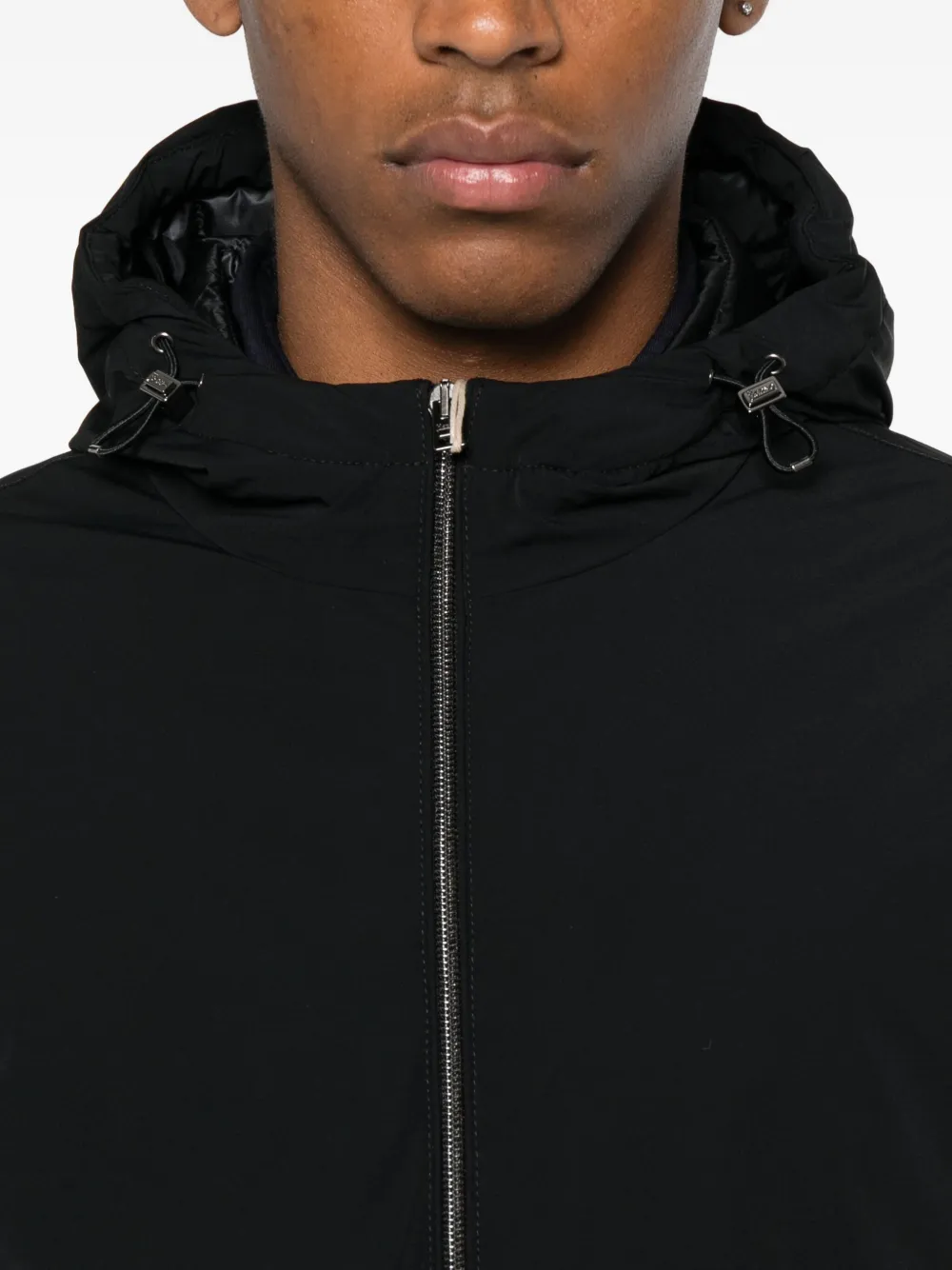 Herno hooded zip-fastening jacket Zwart
