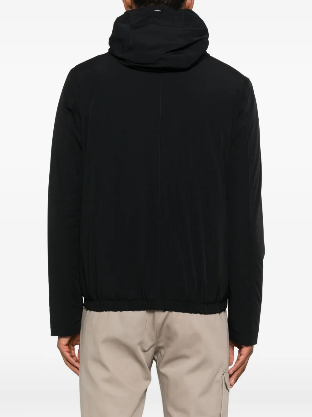 Herno hooded zip-fastening jacket Zwart