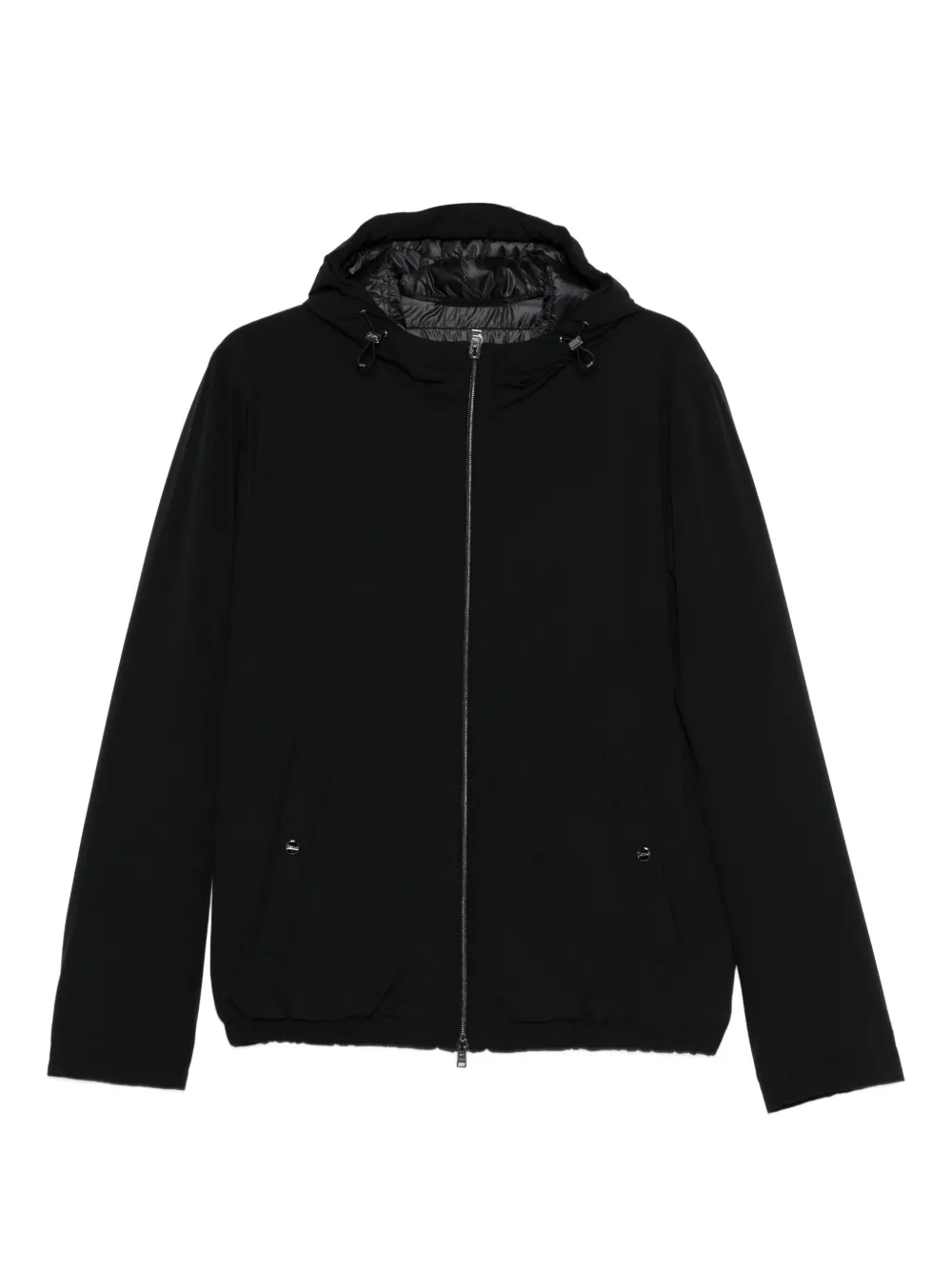 Herno hooded zip-fastening jacket Zwart