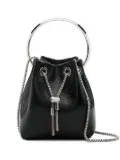 Jimmy Choo Bon Bon circular-handle tassel bucket bag - Black