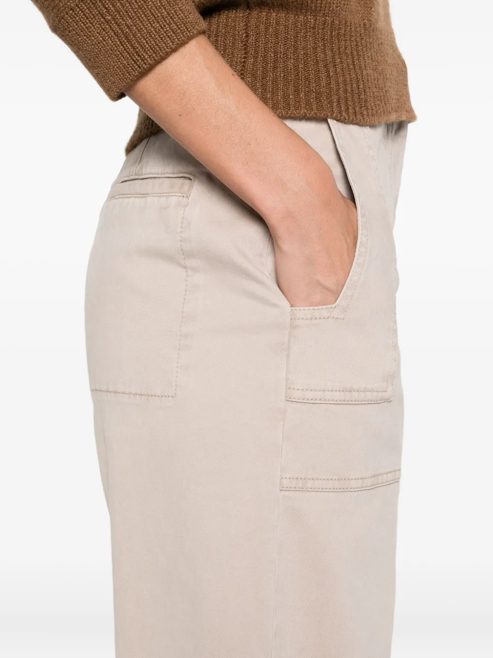 Peserico pocket-cuffed cropped trousers Beige
