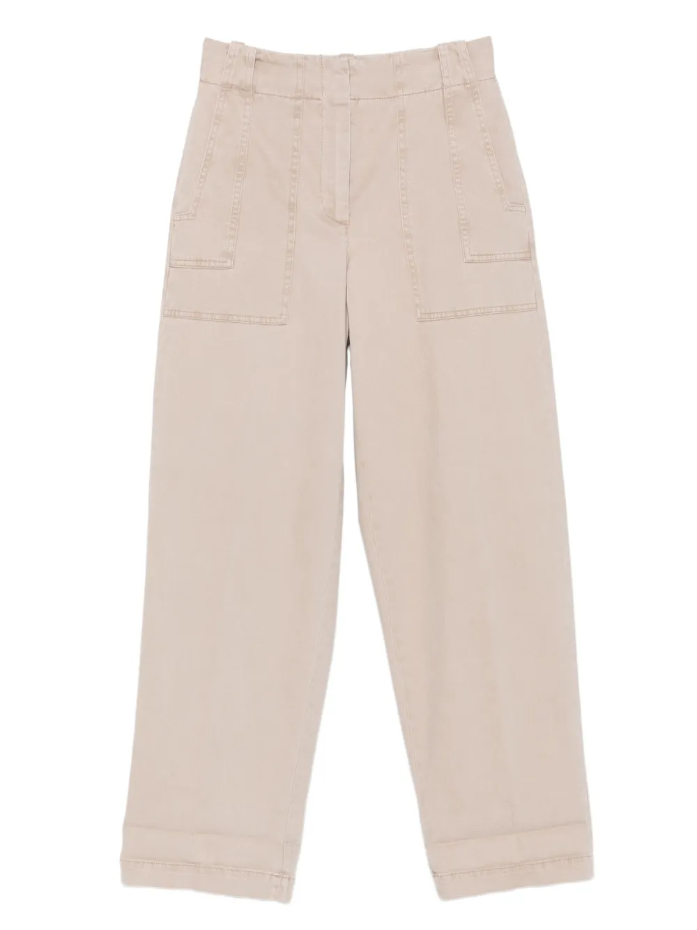 Peserico pocket-cuffed cropped trousers Beige