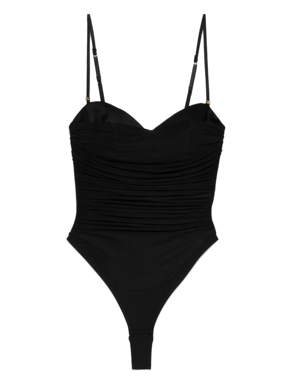 Elisabetta Franchi ruched-panel bodysuit Zwart