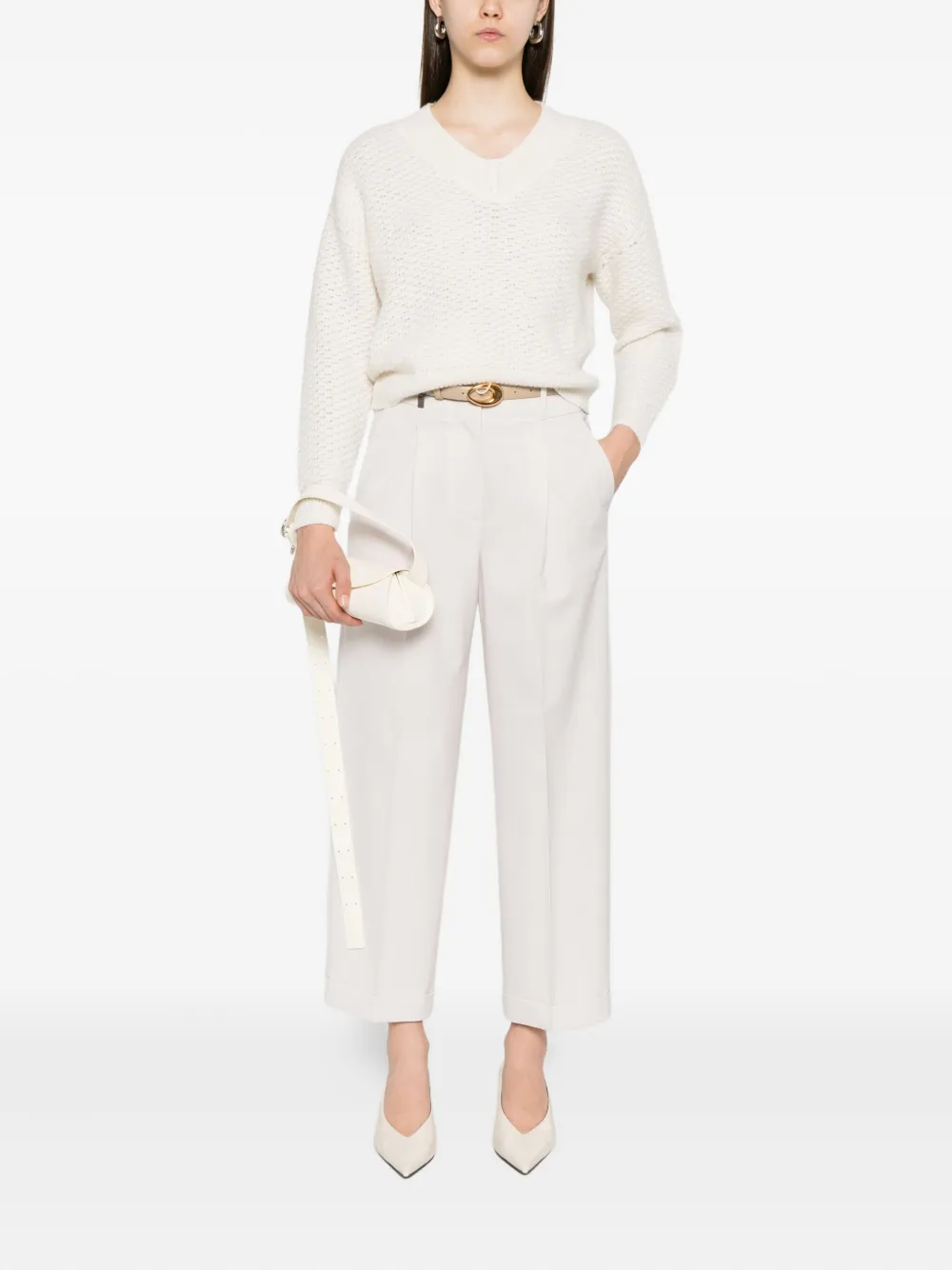 Peserico pleated pocket trousers Beige