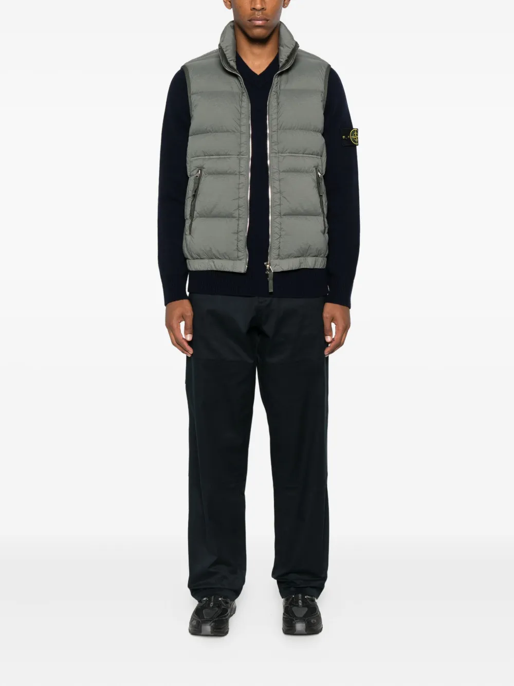 Stone Island v-neck logo-patch sweater | Knitted Sweaters | Image 2