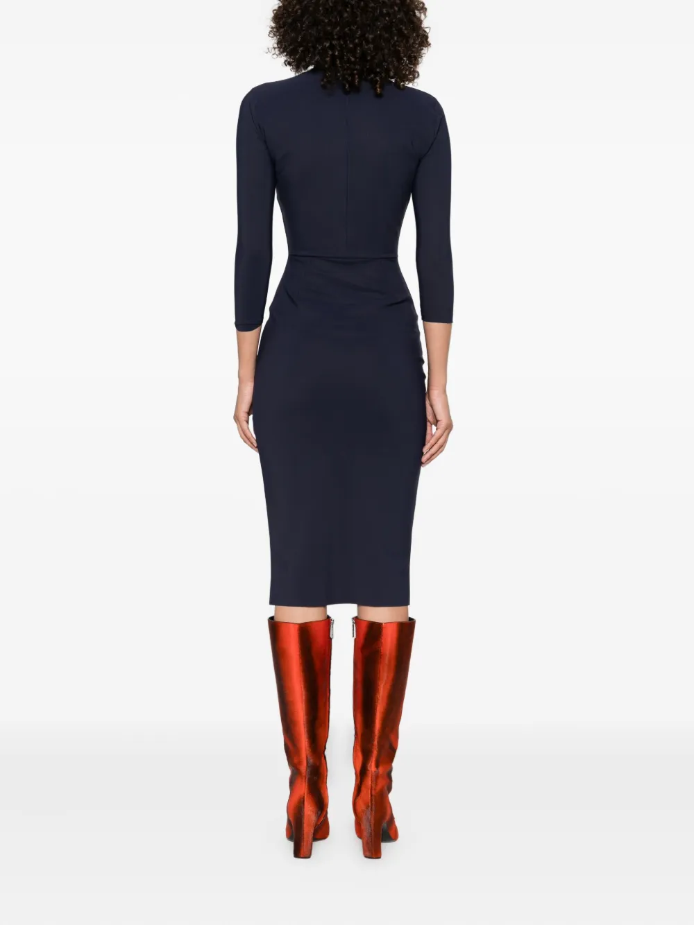 CHIARA BONI La Petite Robe Jurk met gestrikte hals Blauw