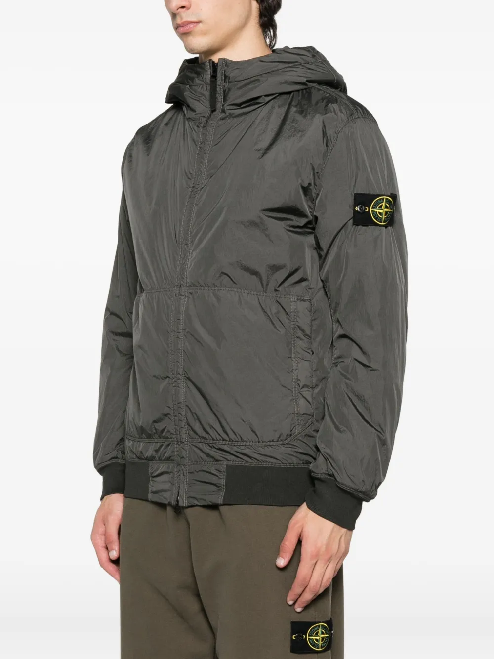 Stone Island 4100013 hooded zip-front jacket Grijs