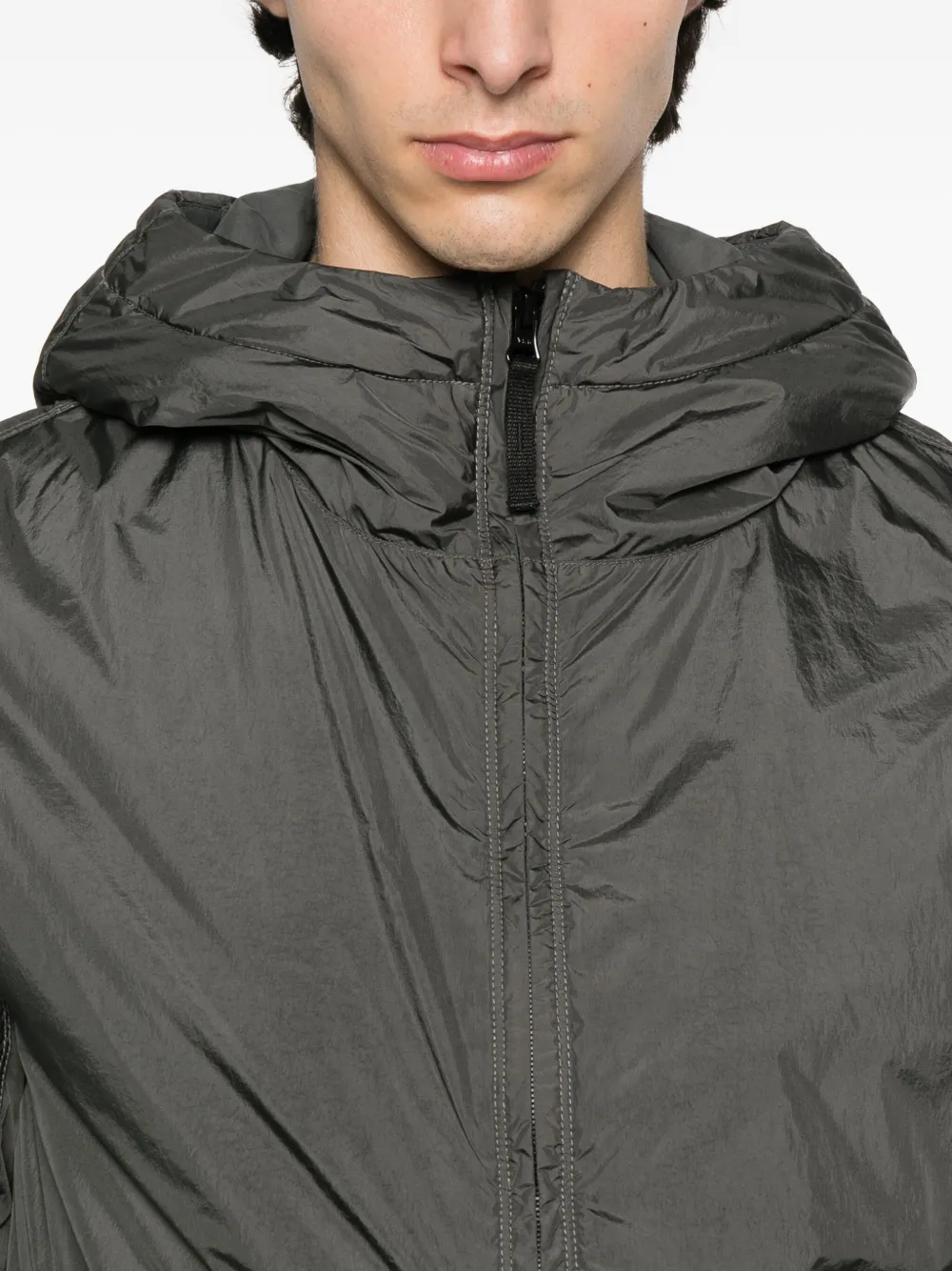 Stone Island 4100013 hooded zip-front jacket Grijs
