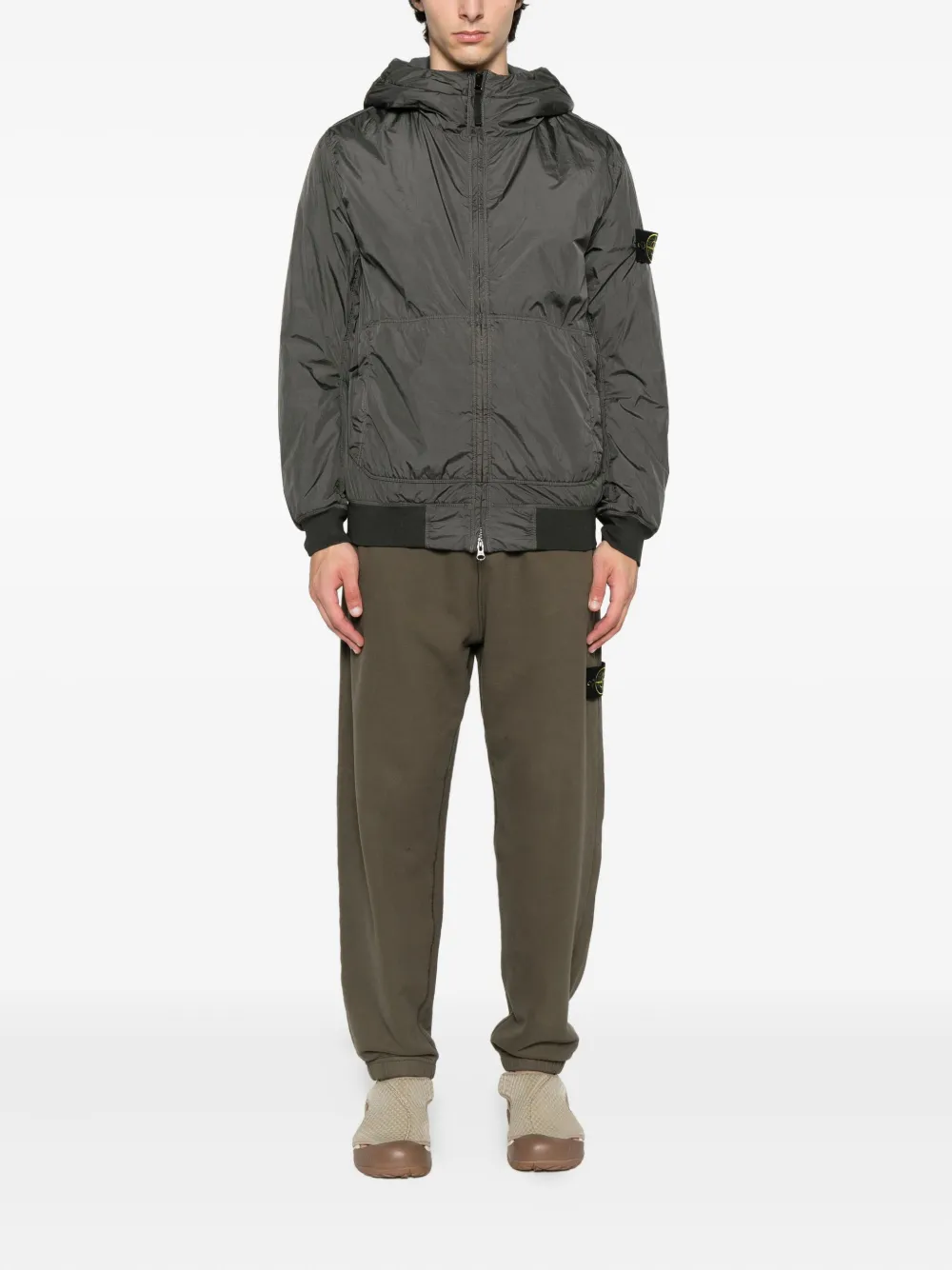 Stone Island 4100013 hooded zip-front jacket Grijs