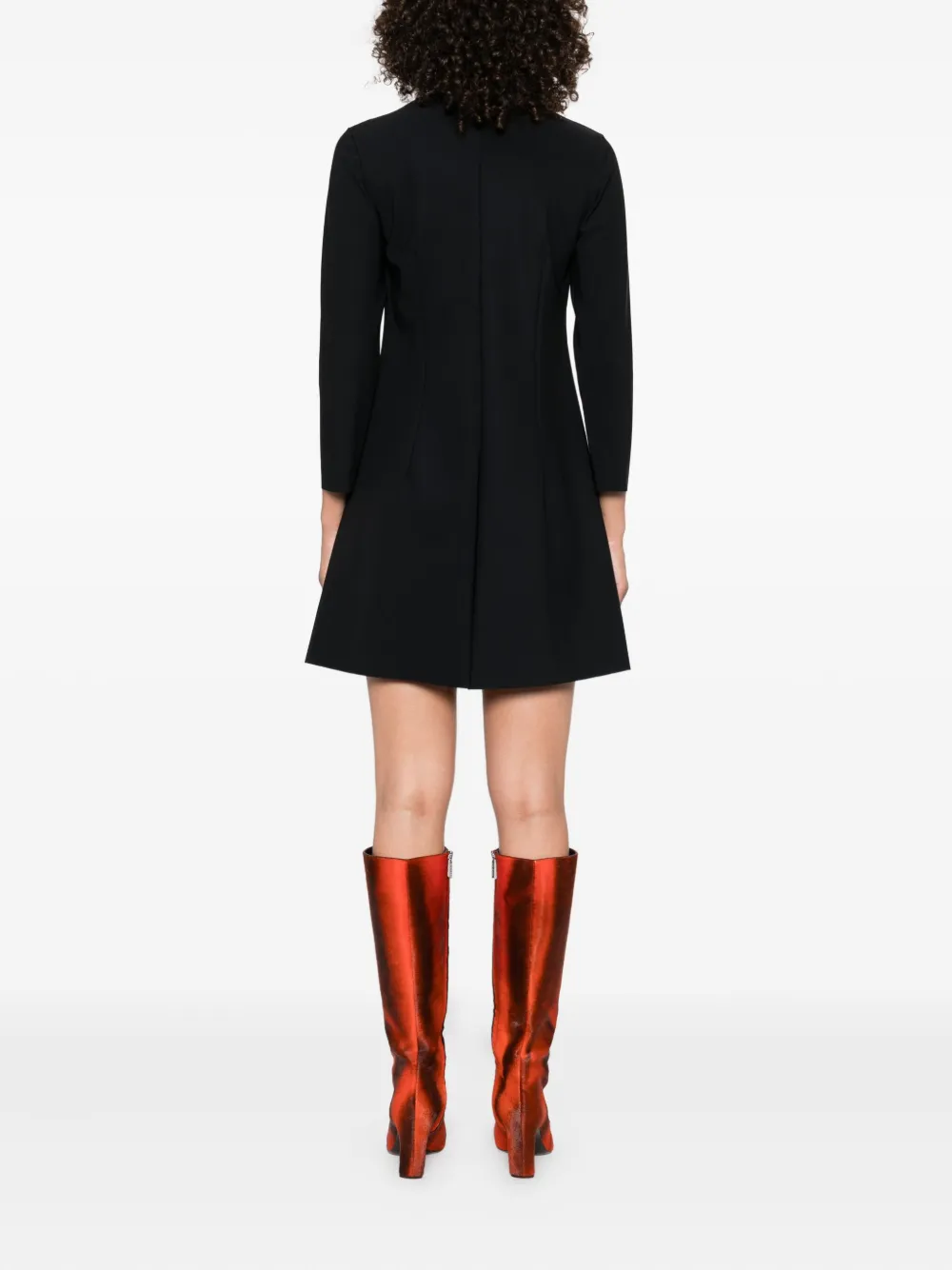 CHIARA BONI La Petite Robe Jurk met gestrikte hals en cropped mouwen Zwart