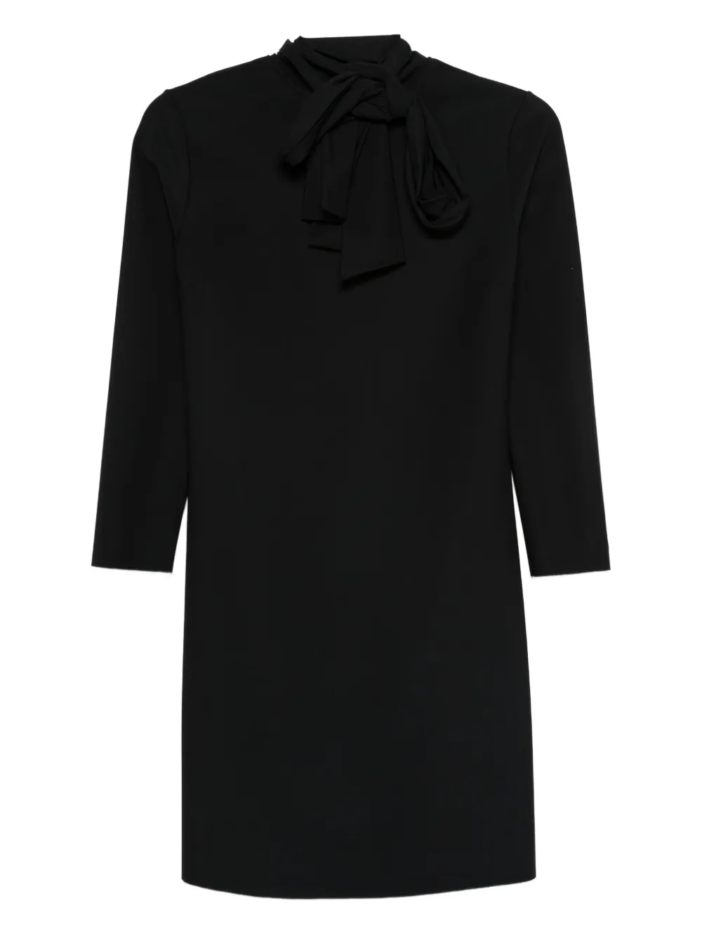 CHIARA BONI La Petite Robe Jurk met gestrikte hals en cropped mouwen Zwart