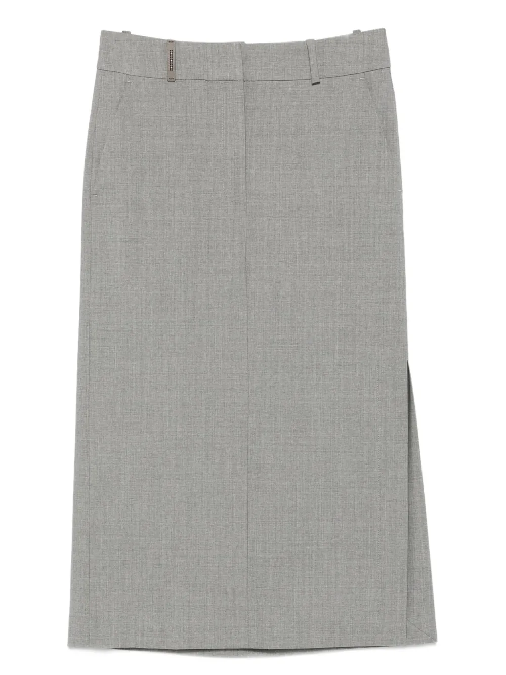 Peserico welt-pockets midi straight skirt Grijs