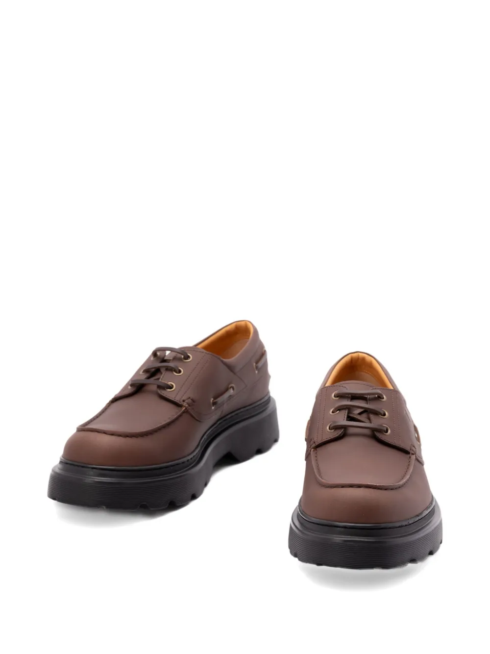 Tod's Leather Boat Shoes In Brown
