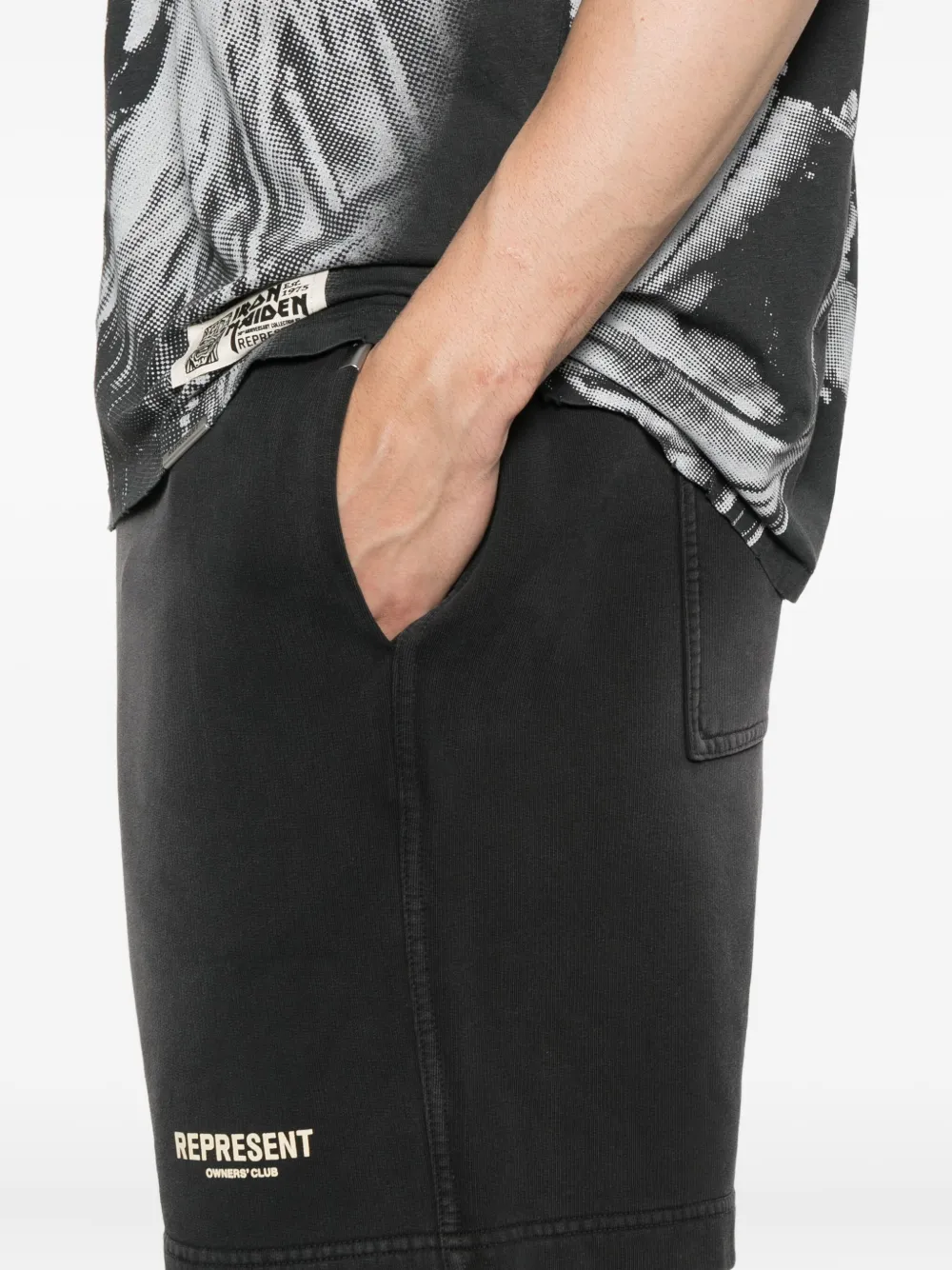 Represent Katoenen shorts met elastische tailleband Zwart