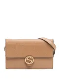Gucci Pre-Owned 2000-2015 Leather Interlocking G Dollar Wallet on Chain crossbody bag - Brown