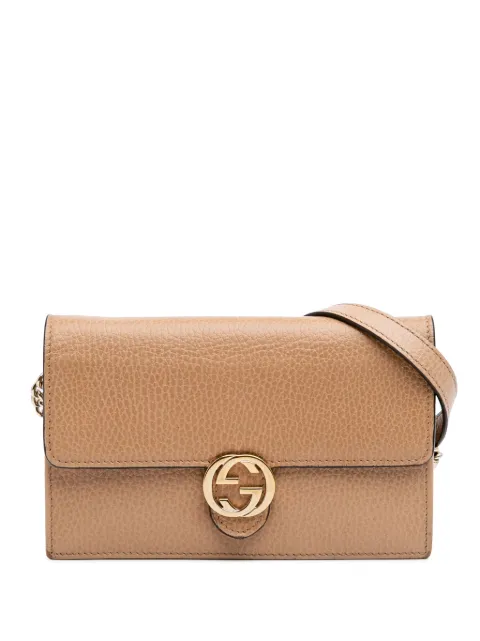 Gucci Pre-Owned 2000-2015 Leather Interlocking G Dollar Wallet on Chain crossbody bag