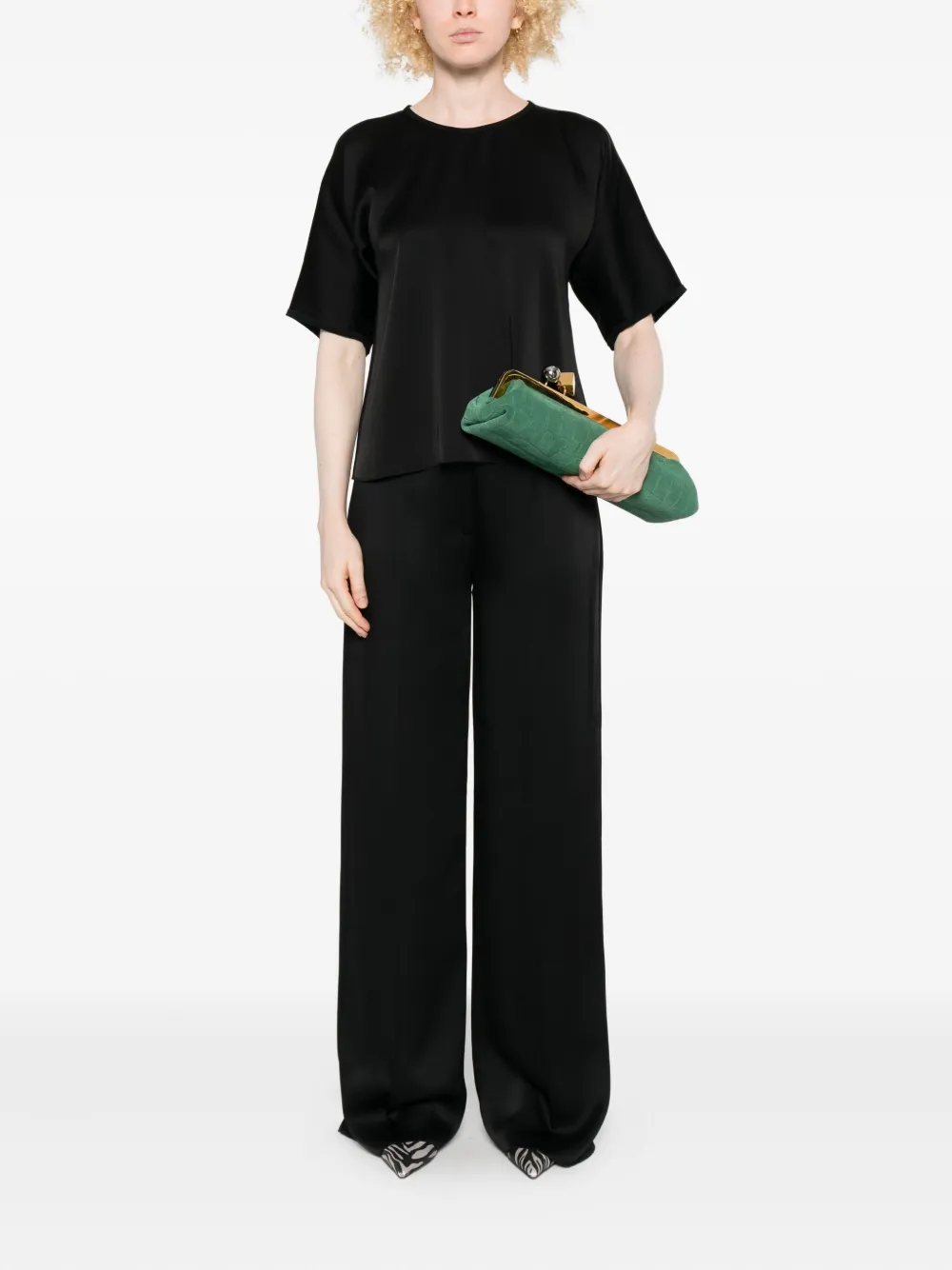 Forte Forte round-neck short-sleeve top - Zwart