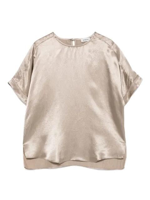 Simkhai satin short-sleeve blouse