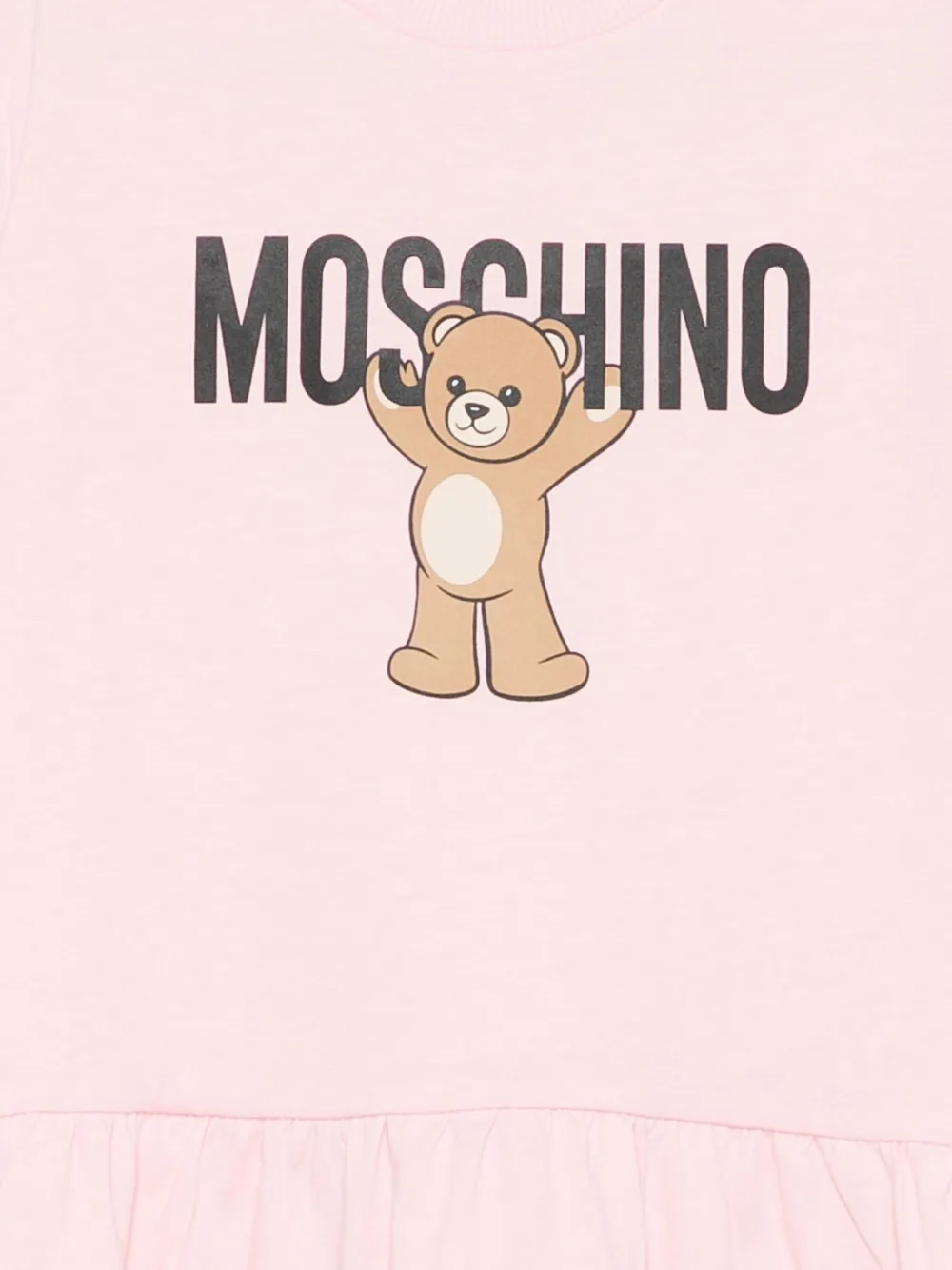 Moschino Kids teddy-print cotton dress Roze