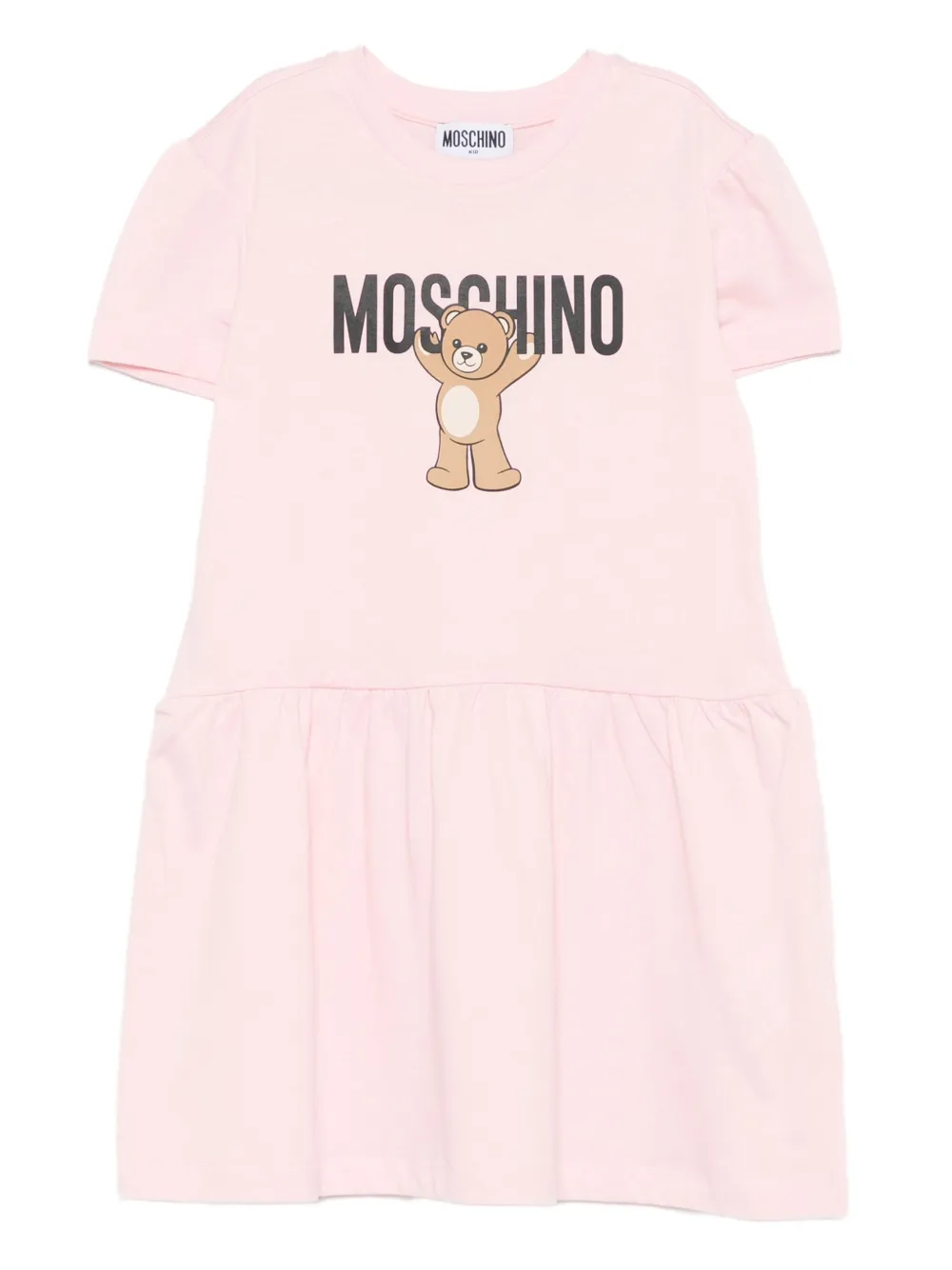 Moschino Kids teddy-print cotton dress Roze